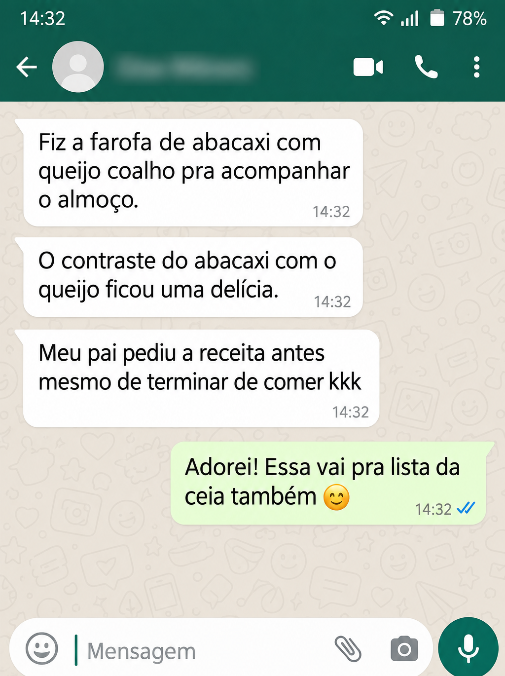 Conversa fictícia: Farofa de abacaxi com queijo coalho